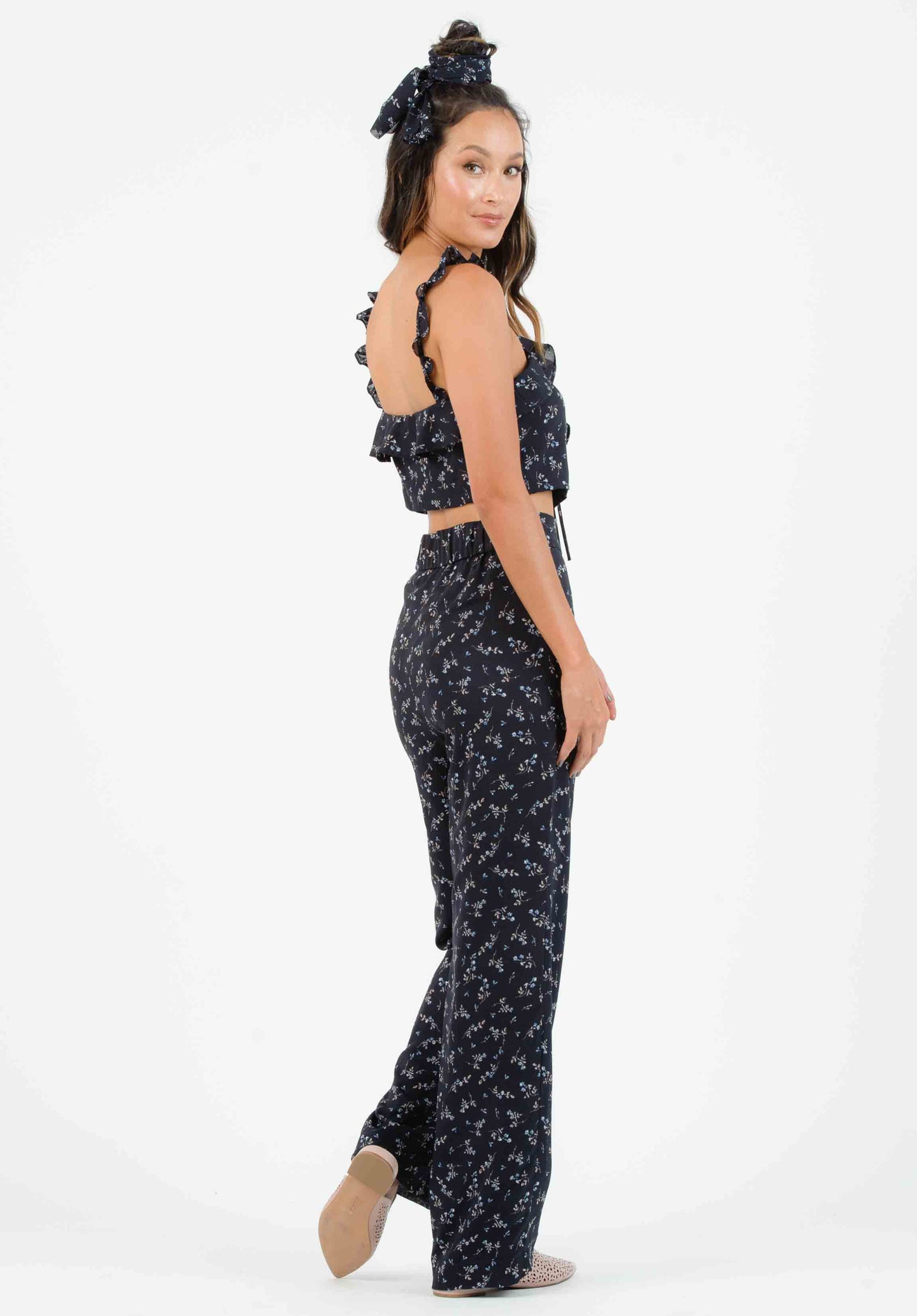 IRIS PALAZZO PANT-NAVY MINI FLORAL