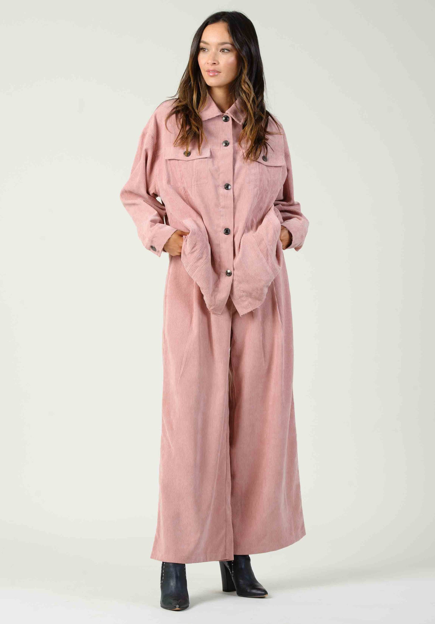 NEBBIOLO CORDUROY JACKET-DUSTY PINK