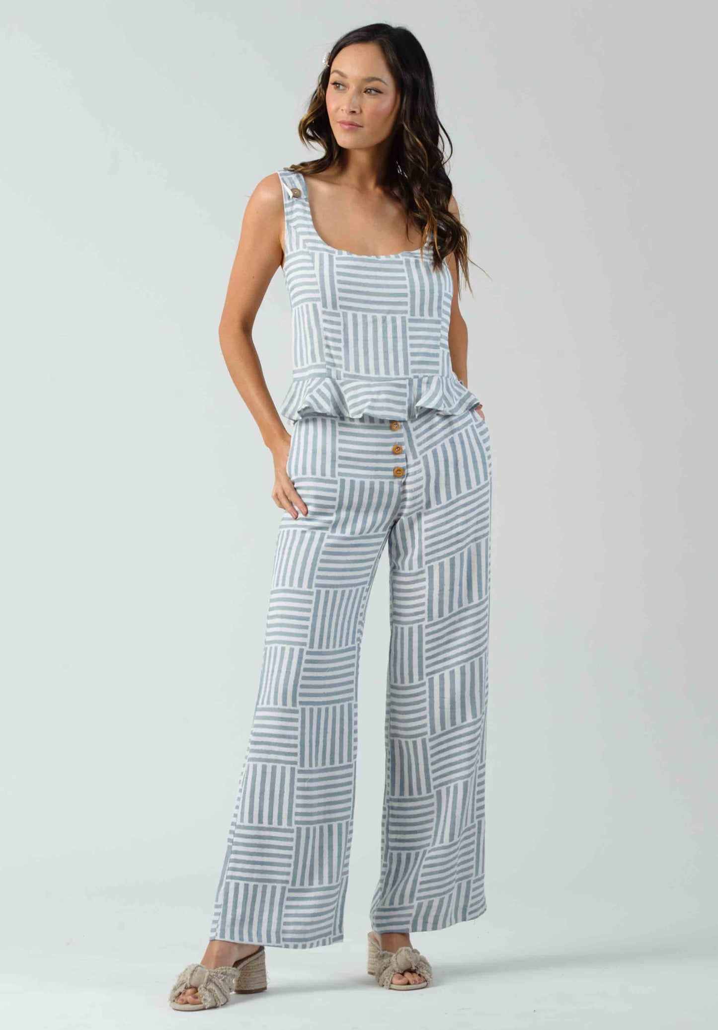 CALYTRIX PANTS-LIGHT BLUE STRIPE