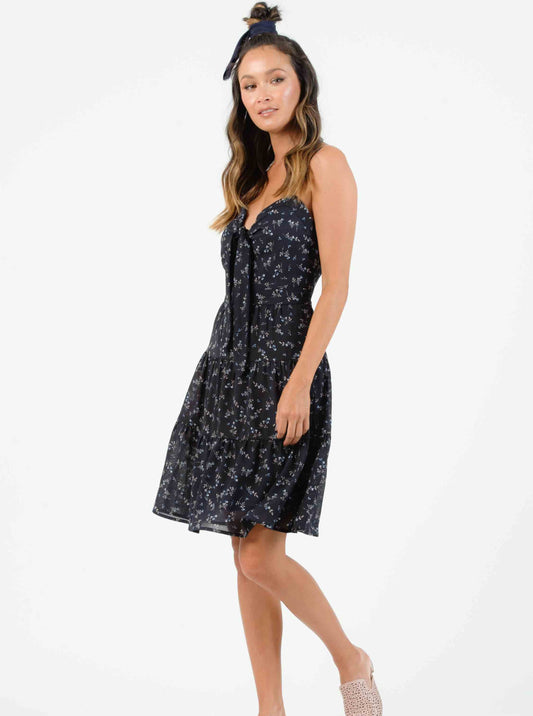 HAMPTON TIERED DRESS-NAVY MINI FLORAL