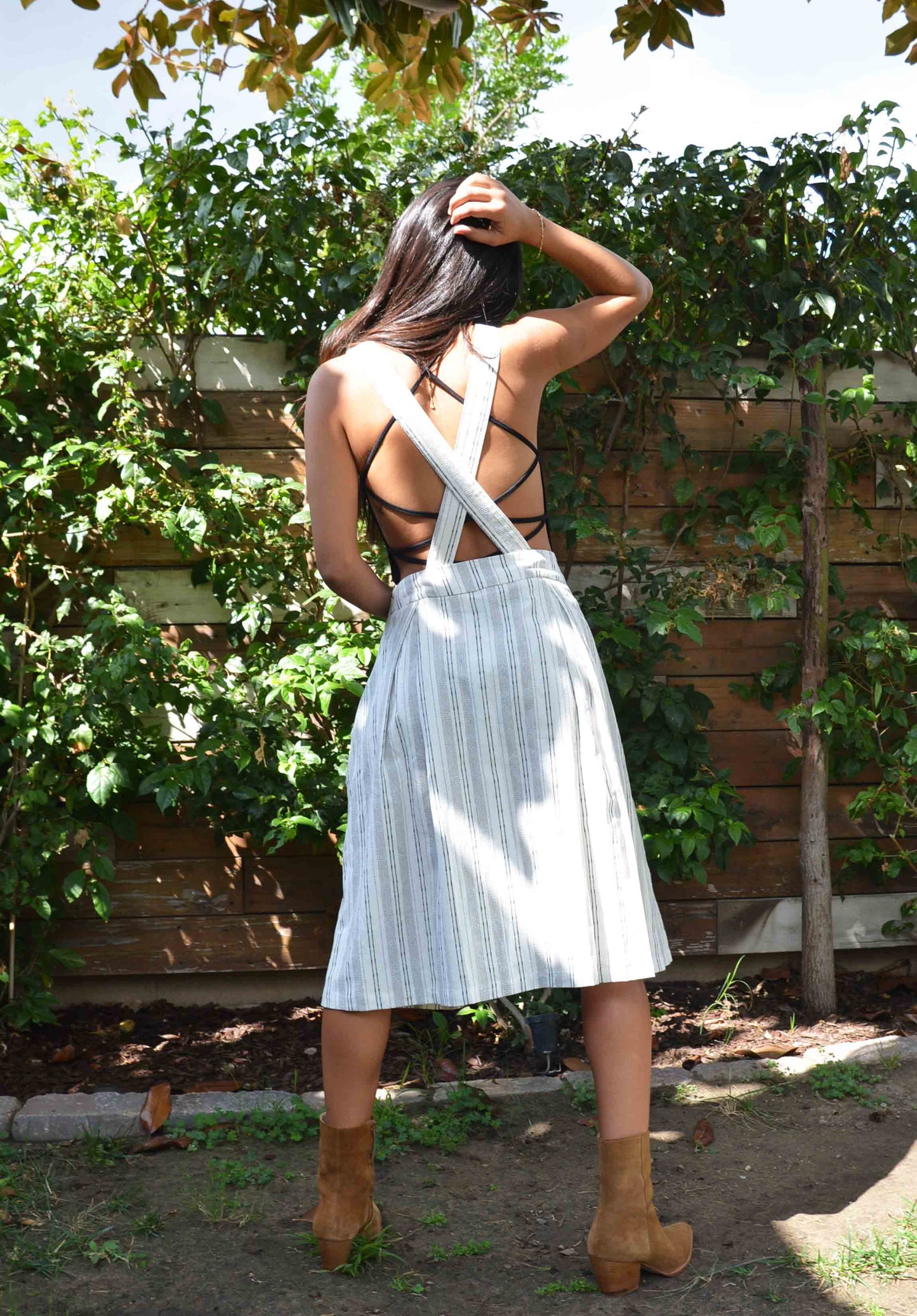 DELTA SUSPENDER DRESS-IVORY