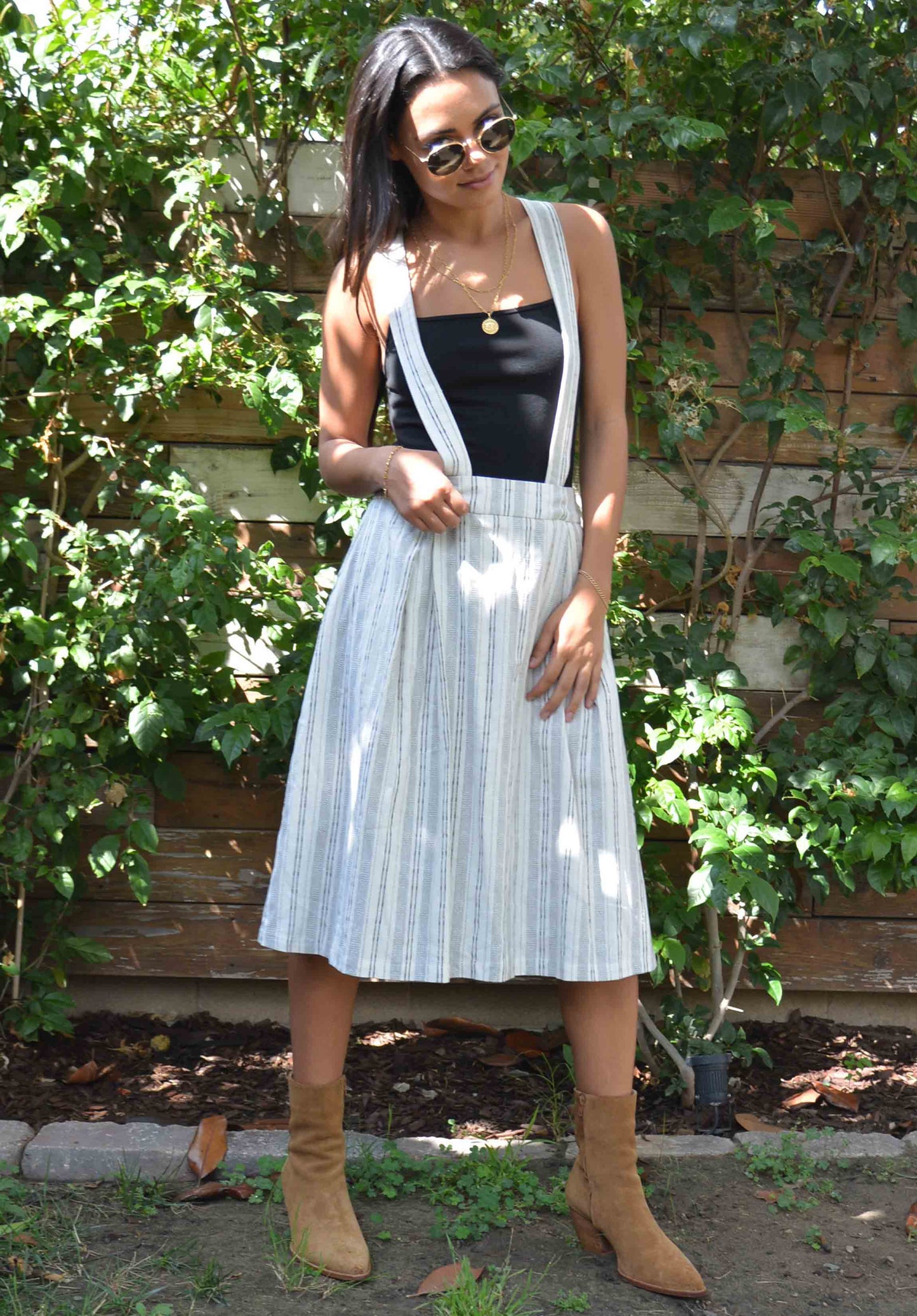DELTA SUSPENDER DRESS-IVORY
