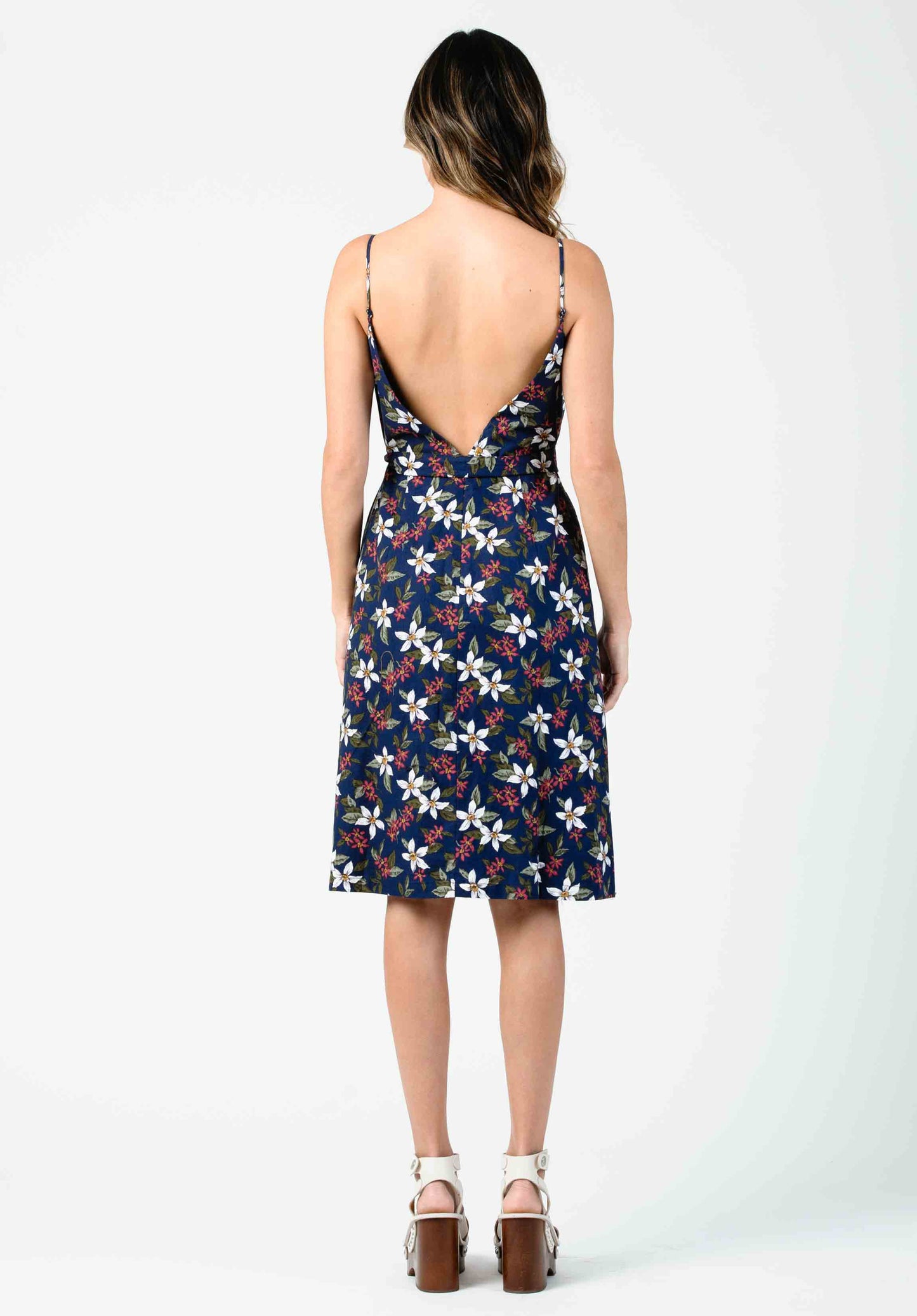 CLEOPATRA MIDI DRESS-NAVY FLORAL