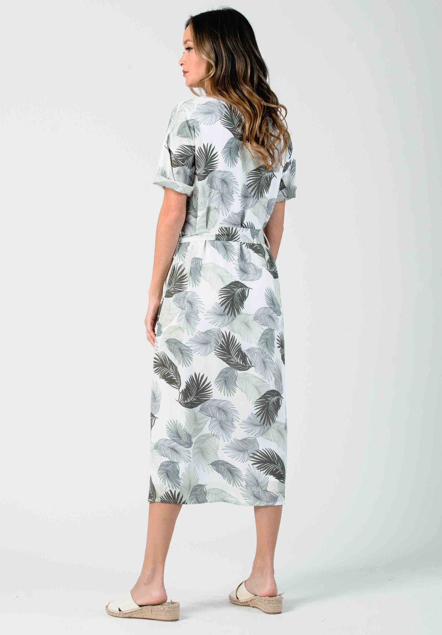 PALM PRINTED DRESS