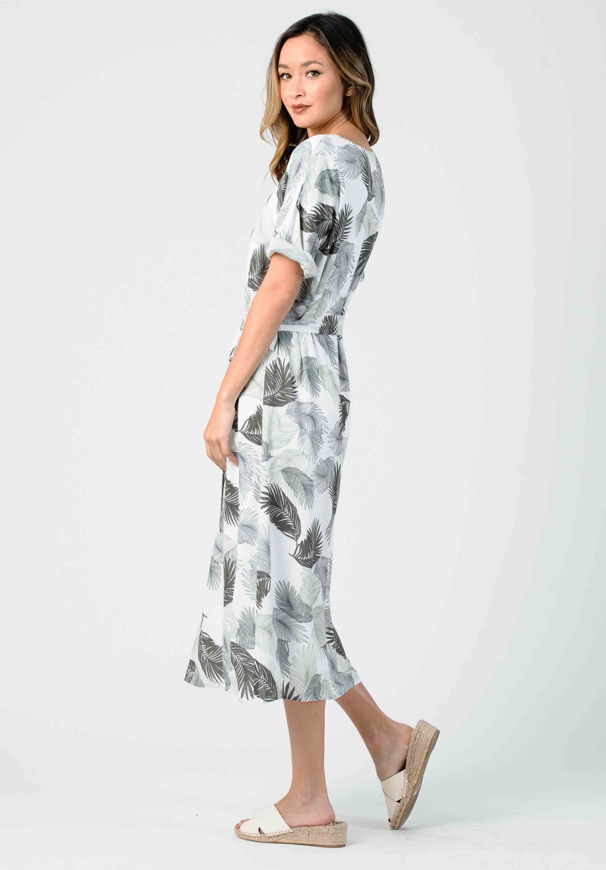 PALM PRINTED DRESS