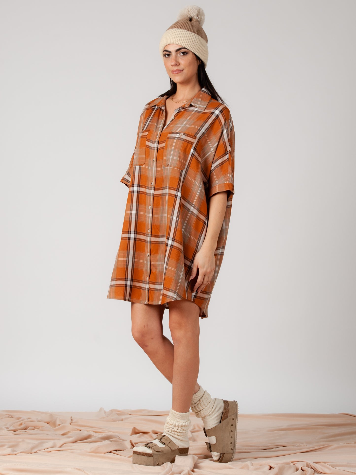 PLAID SHIRTDRESS