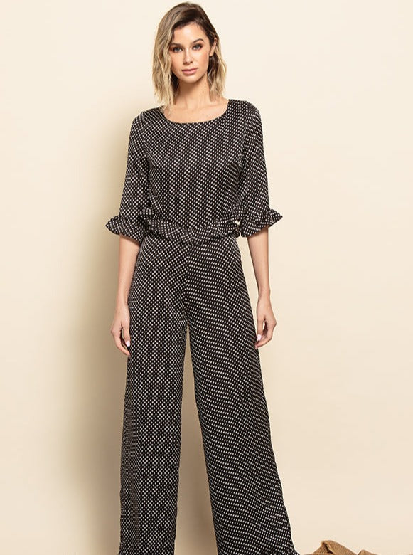 GENN JUMPSUIT-BLACK POLKA DOT