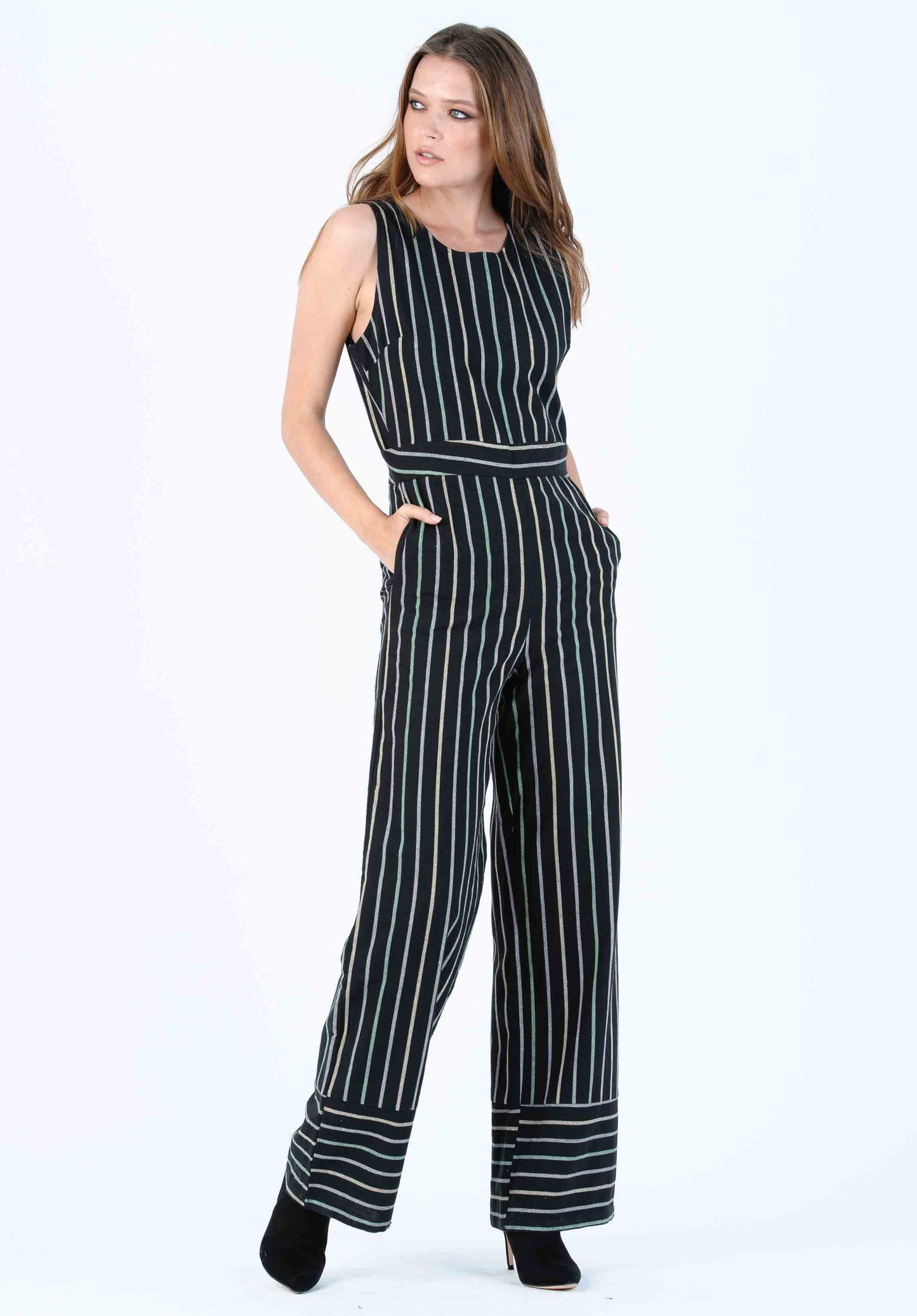 FERN JUMPSUIT-BLACK STRIPE