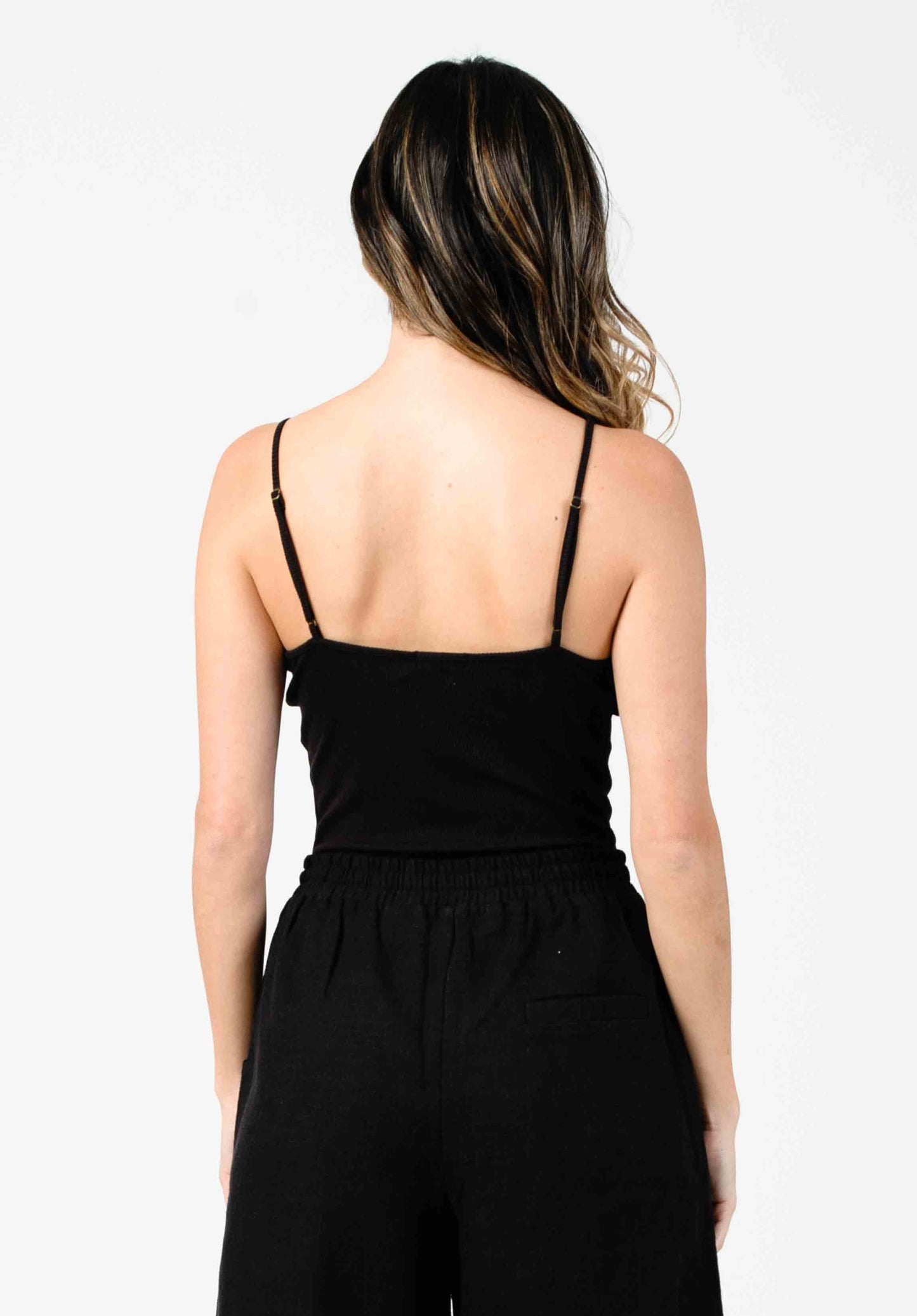 IZZY BUTTON FRONT BODYSUIT-BLACK