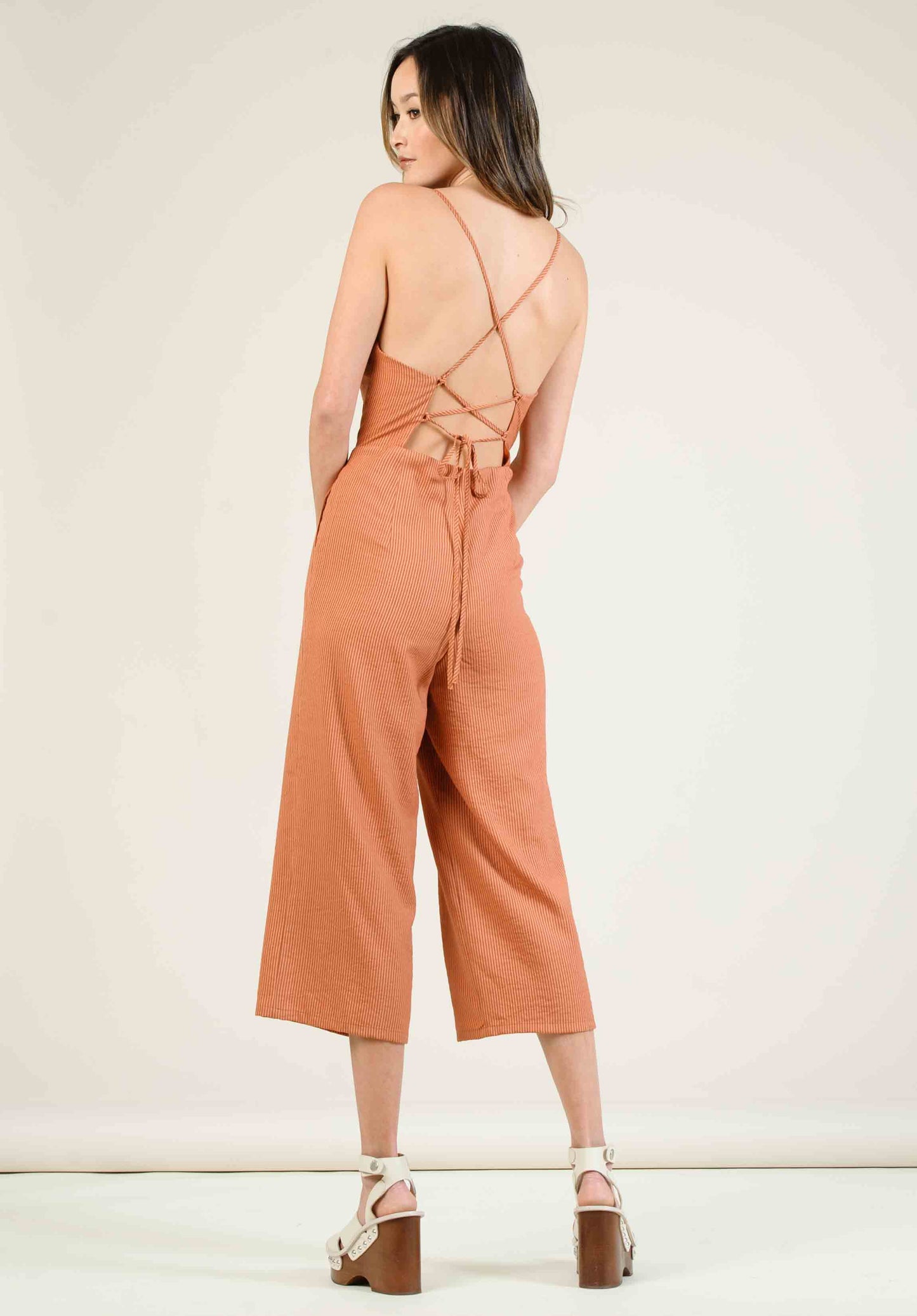 CATINIA CULOTTE JUMPSUIT-AMBER STRIPE