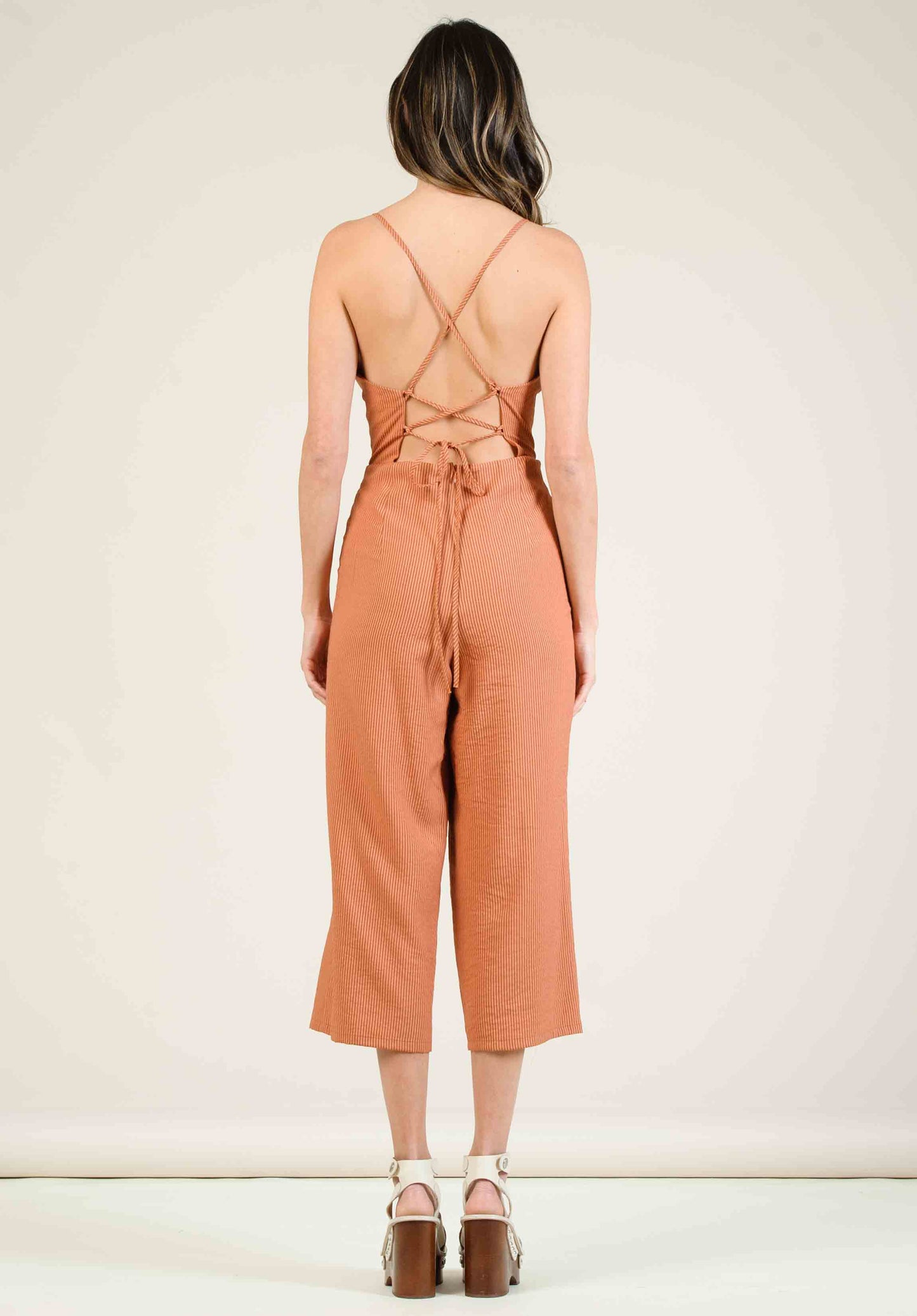 CATINIA CULOTTE JUMPSUIT-AMBER STRIPE