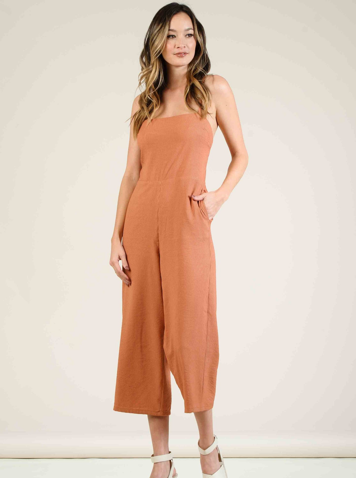 CATINIA CULOTTE JUMPSUIT-AMBER STRIPE