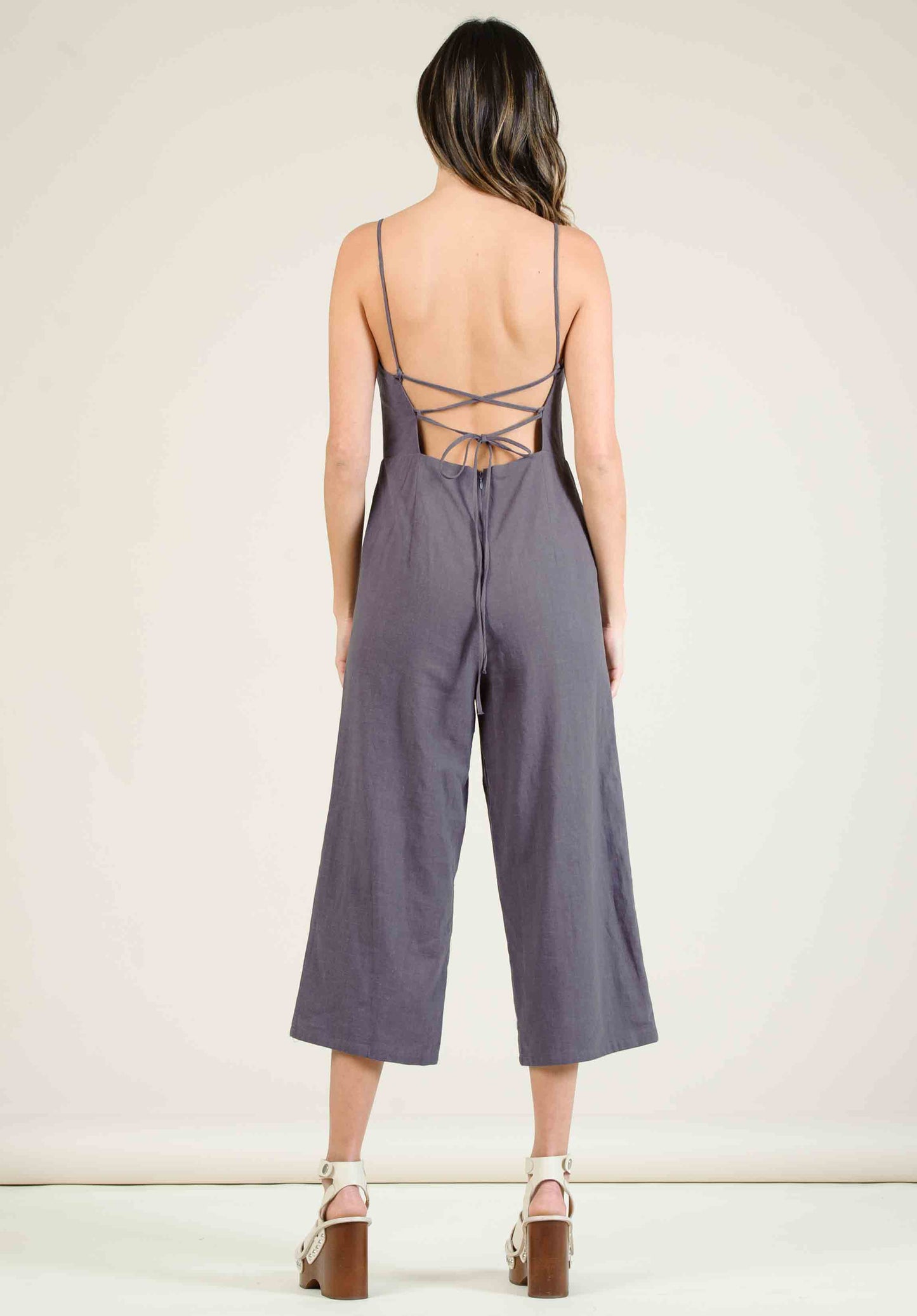 CATINIA CULOTTE JUMPSUIT-CHARCOAL
