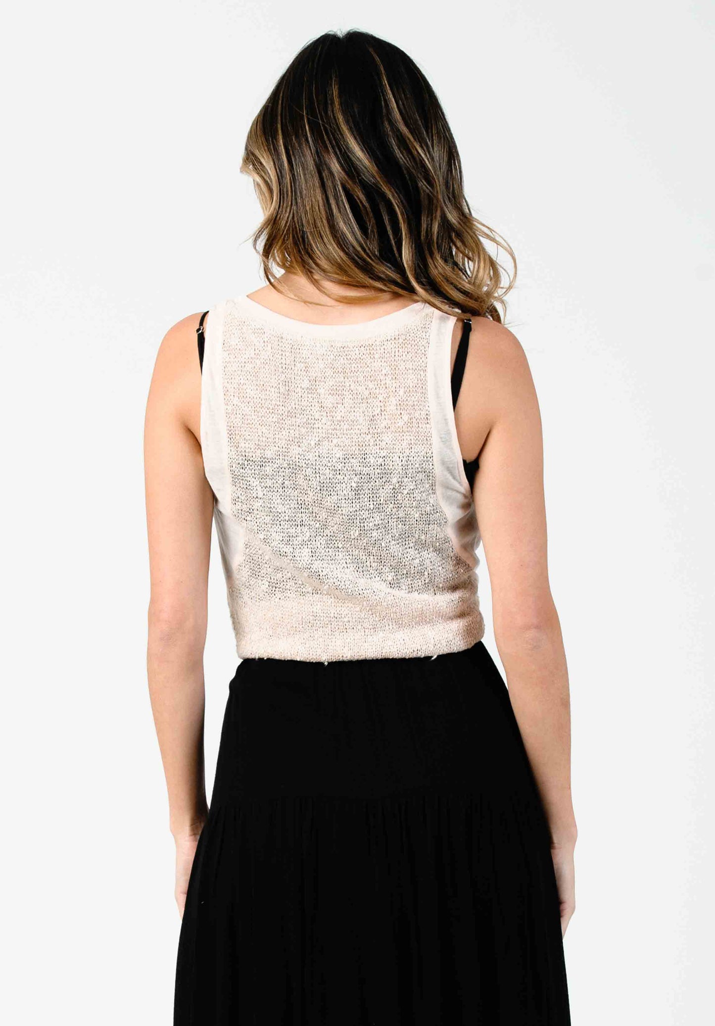 FREESIA SLUB KNIT TANK-CREAM