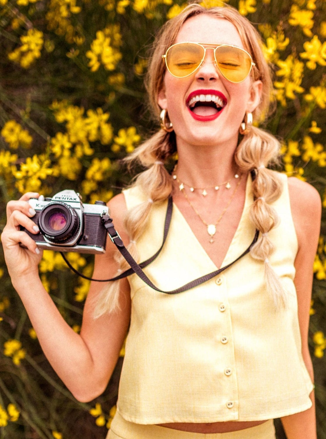 ALI FRONT BUTTONED VEST-CANARY