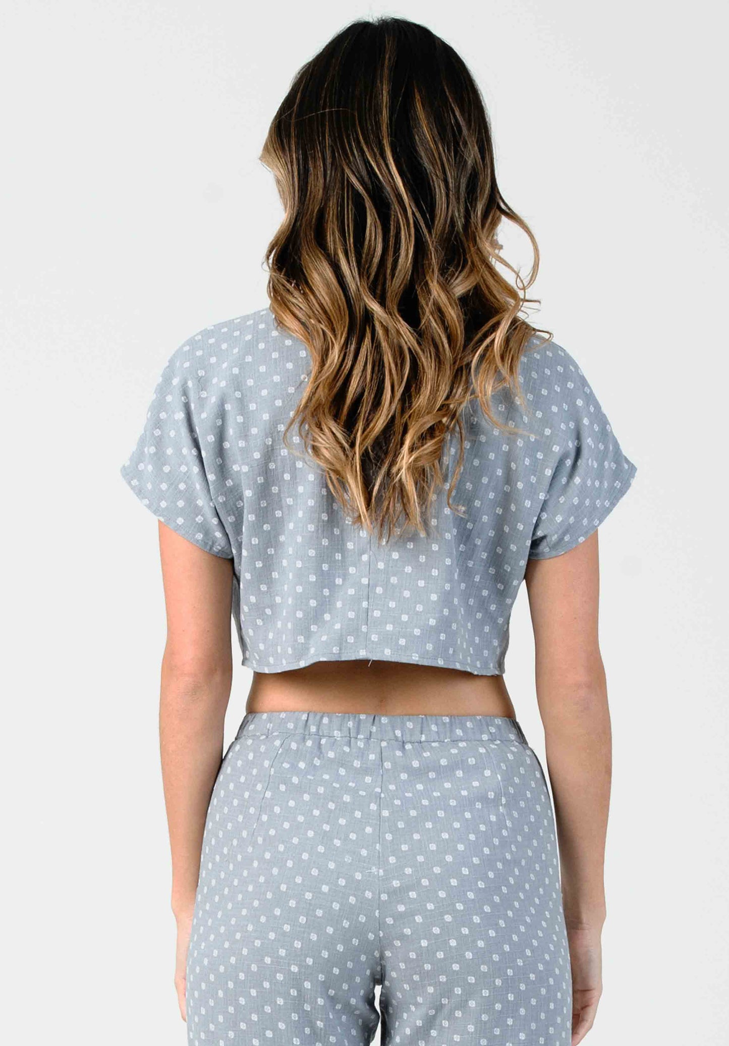 JUNE TIE FRONT CROP TOP-MINERAL BRUSH