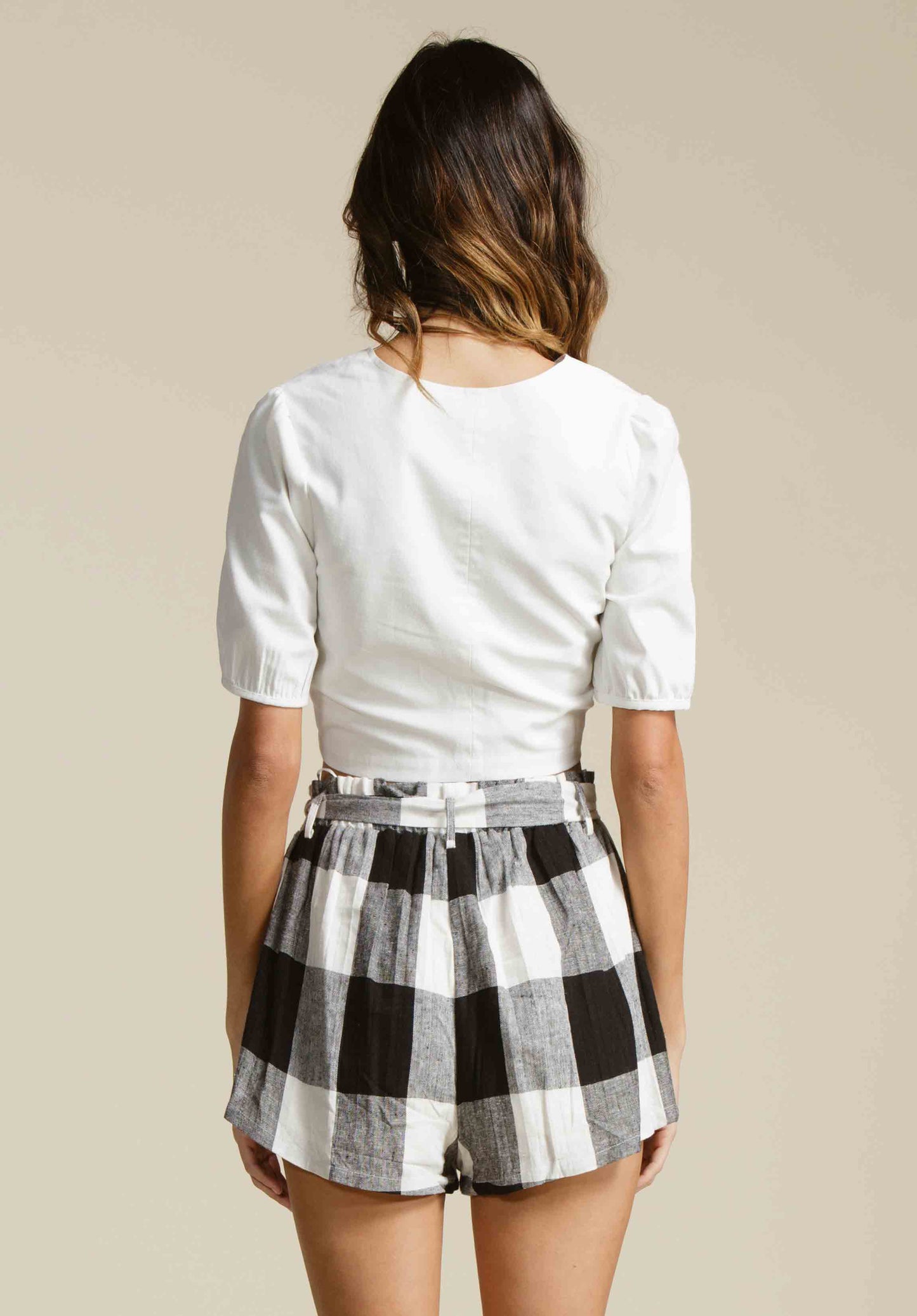 TEAGAN PUFF SLEEVE CROP TOP-WHITE