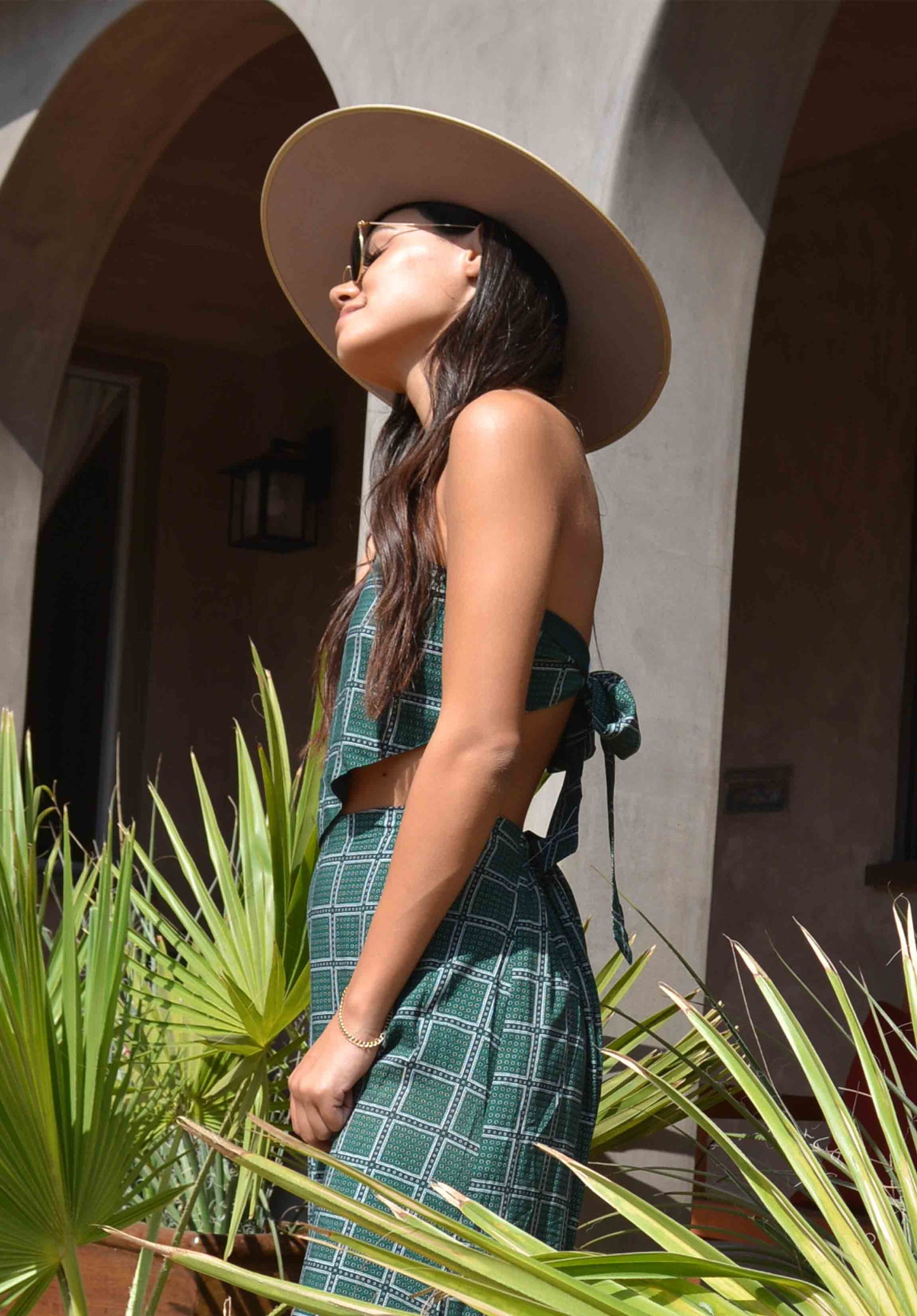 MARIPOSA HANDKERCHIEF TOP-HUNTER GREEN HANKIE