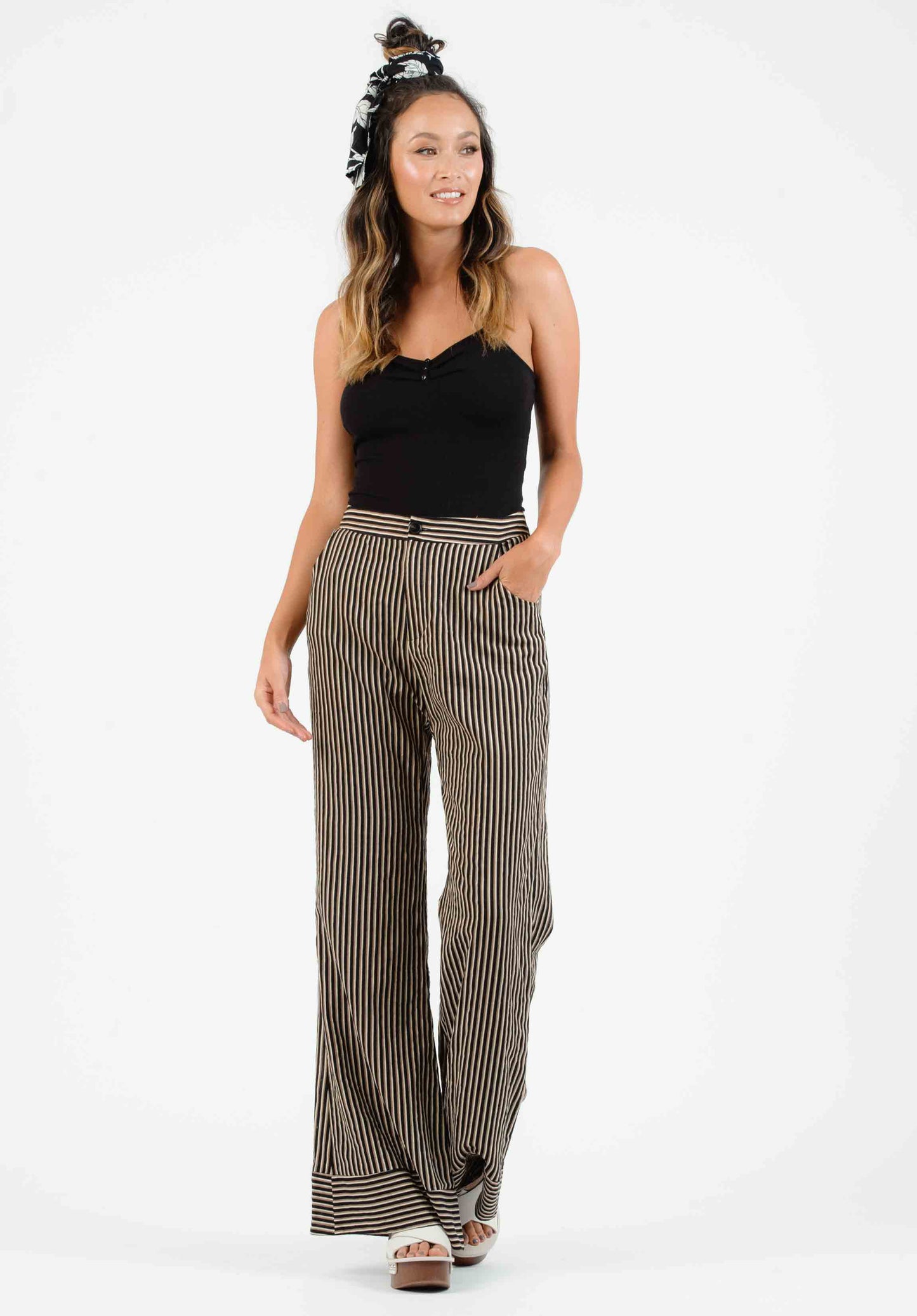 DALIAN BUTTON FRONT CAMI-BLACK