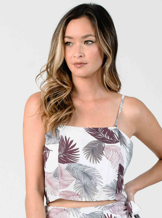 PETAL STRUCTURED CAMI CROP-LILAC PALM