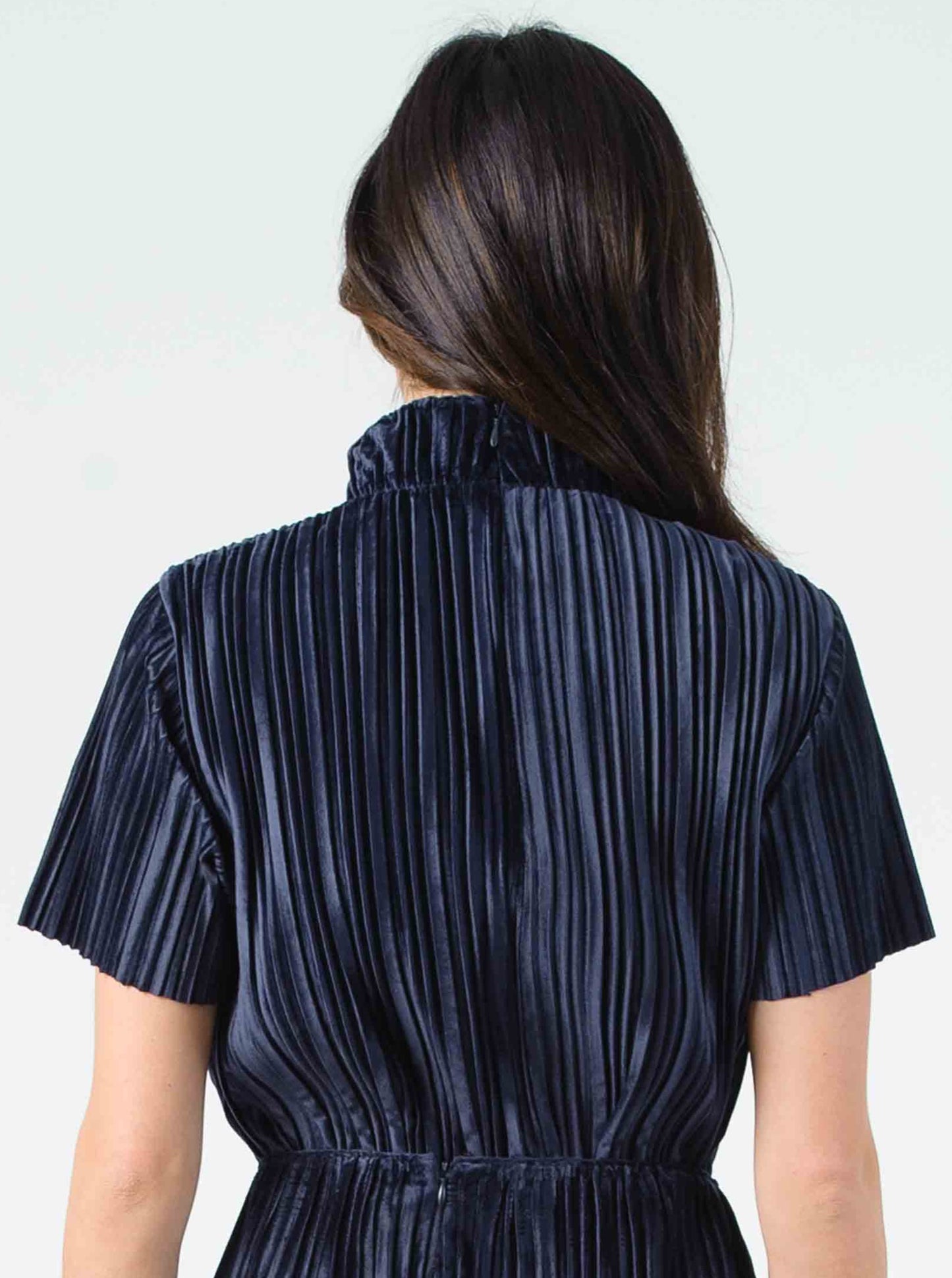 MARTY MOCK NECK TOP-NAVY VELVET