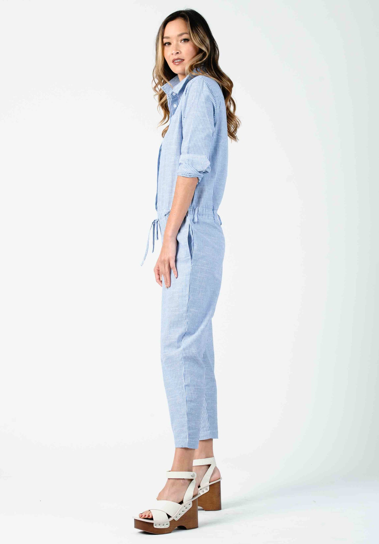 ZINNEA BOILER JUMPSUIT-BLUE STRIPE