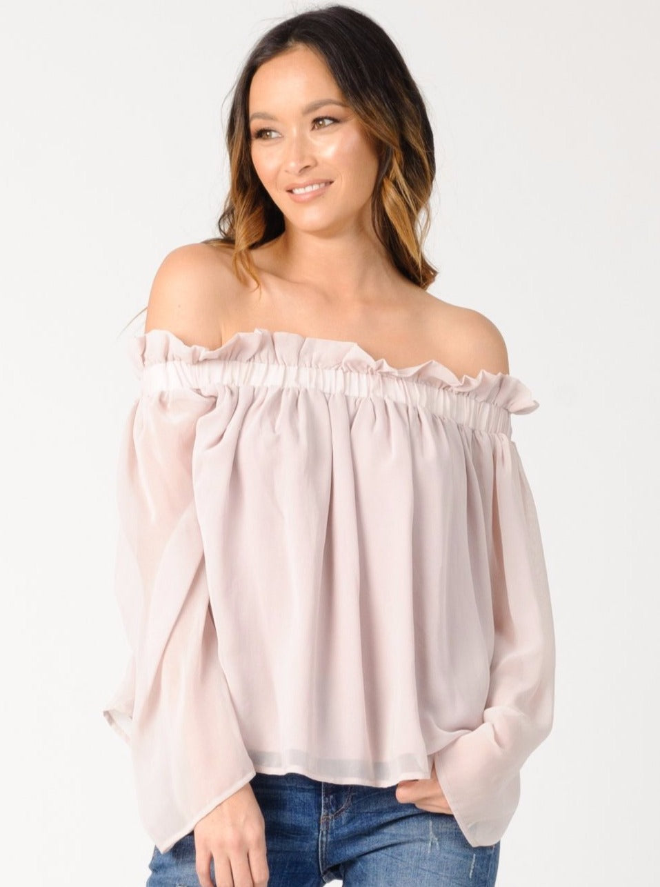 LEYLA OFF THE SHOULDER BLOUSE-WHITE