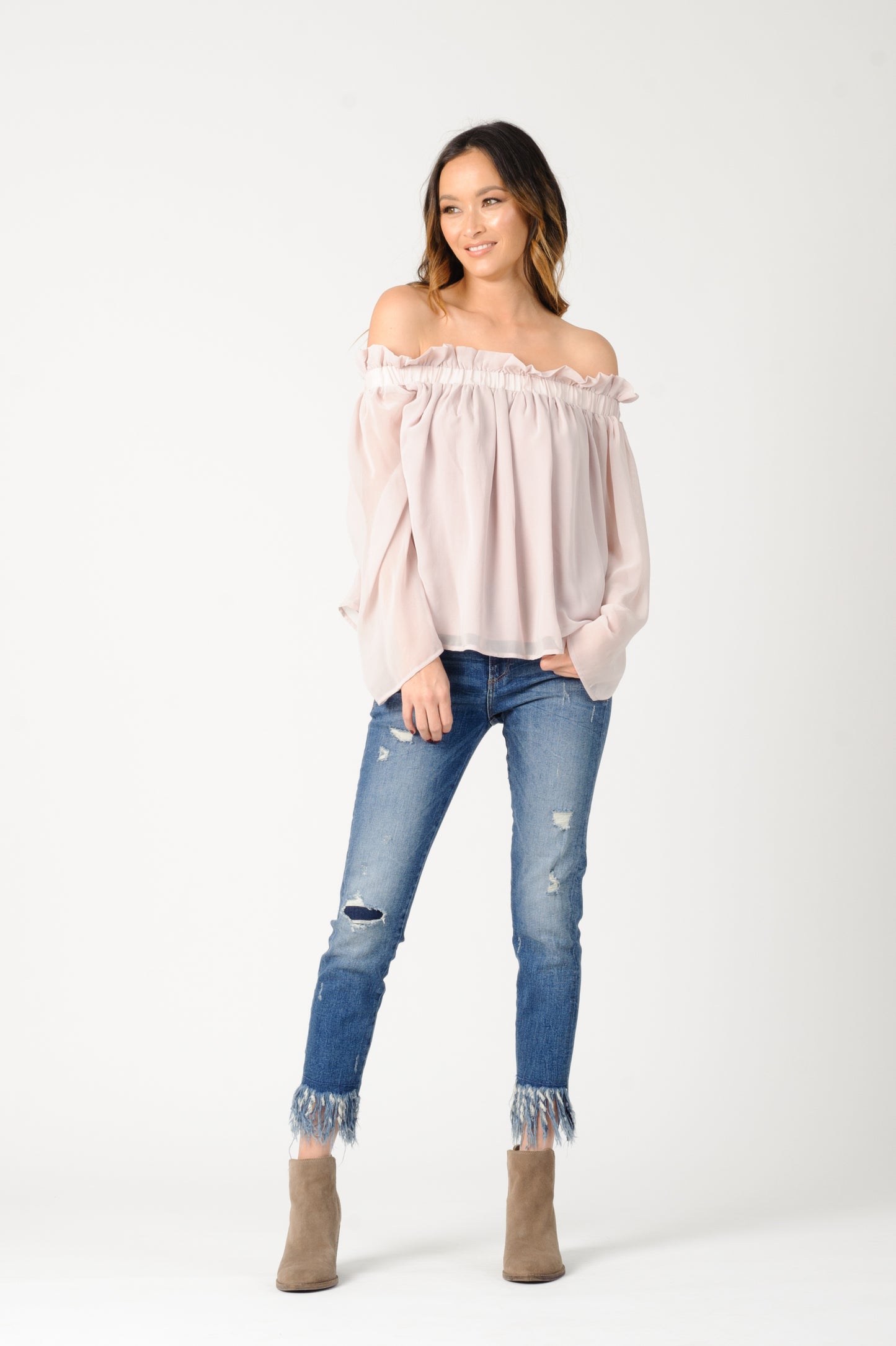 LEYLA OFF THE SHOULDER BLOUSE-WHITE