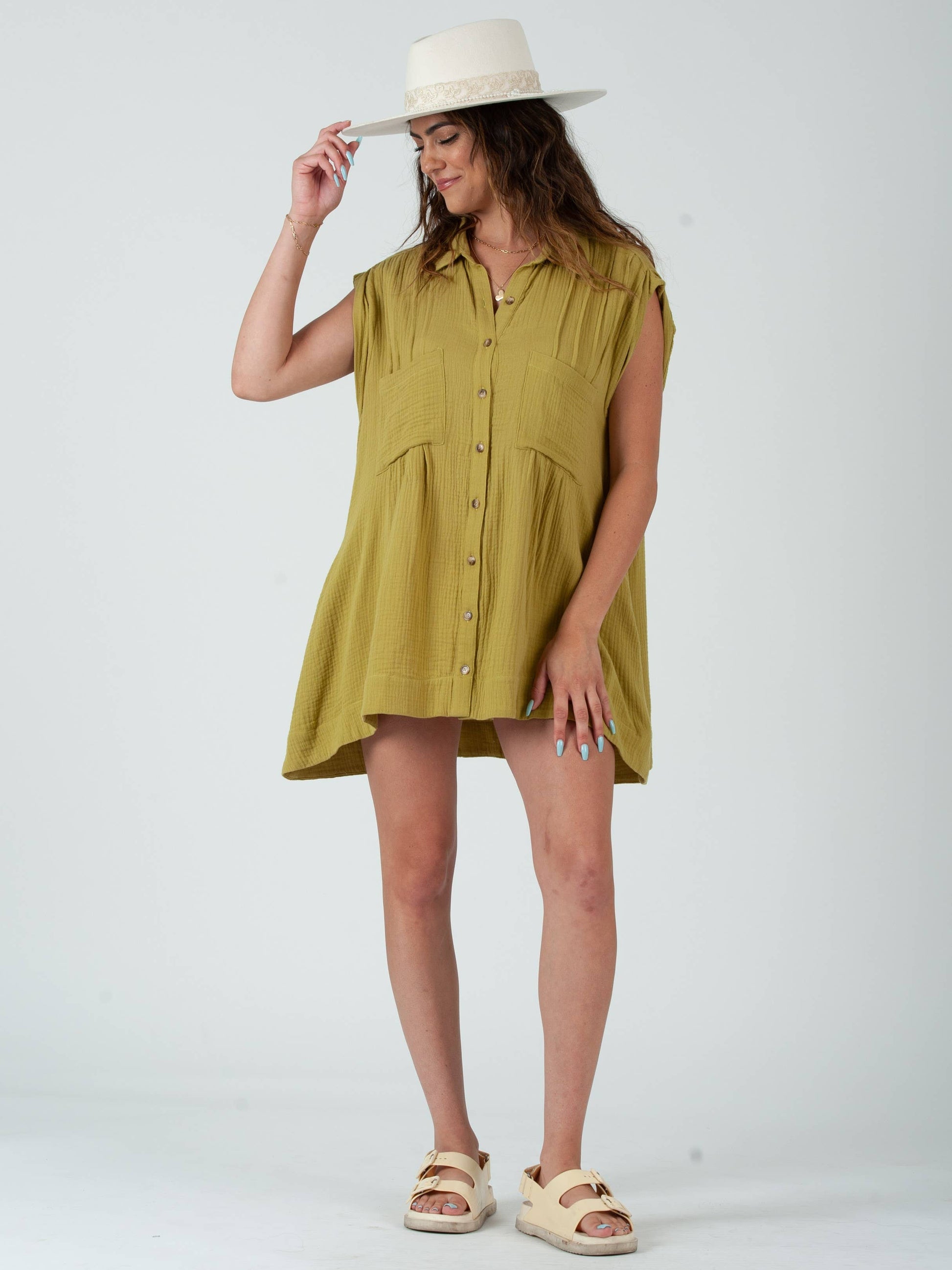 GREEN SHIRTDRESS