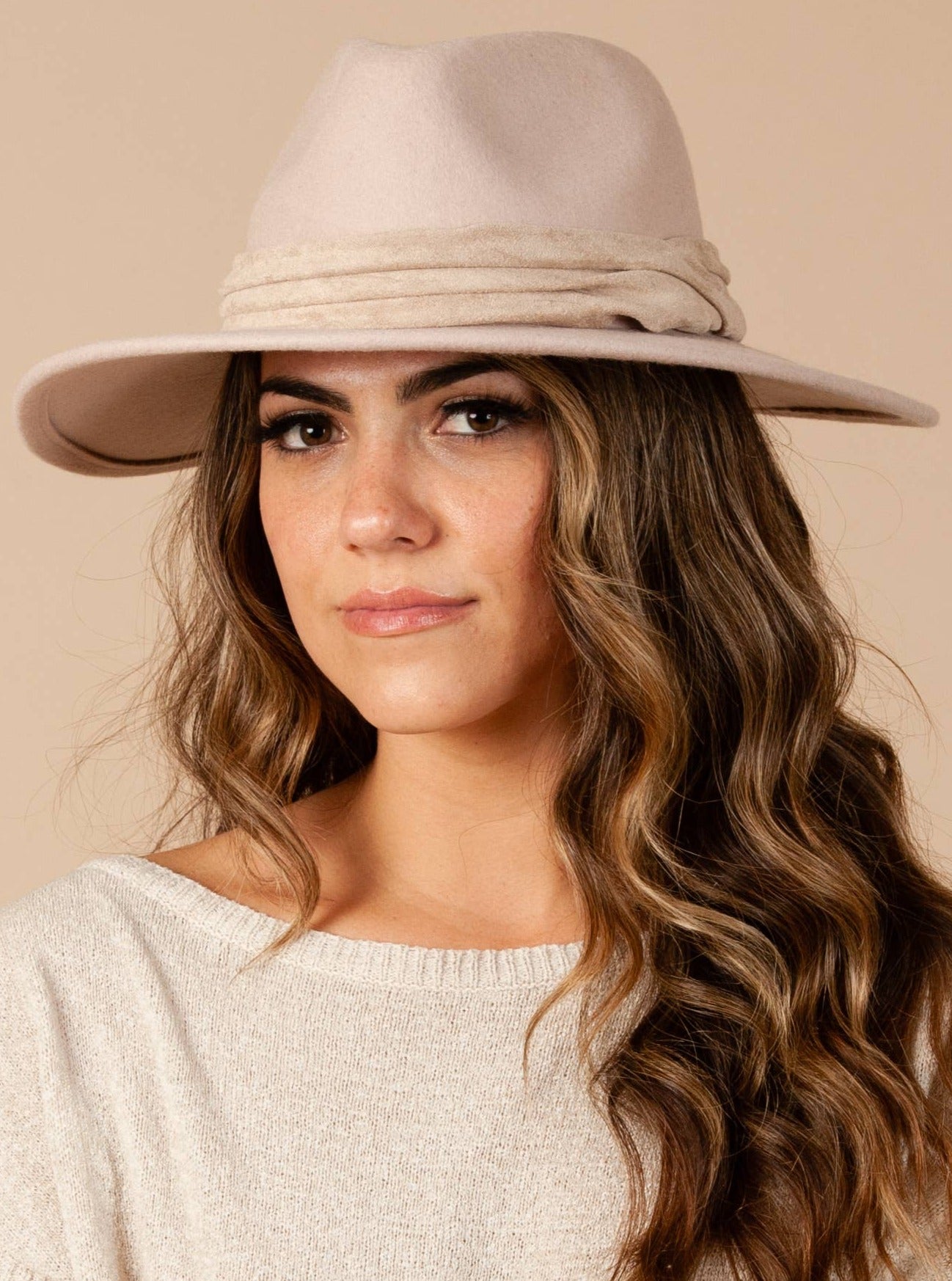 LOVELY WOOL FEDORA-BLUSH