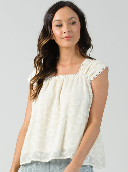 PEREGRINE EDGE LACE TOP-VANILLA