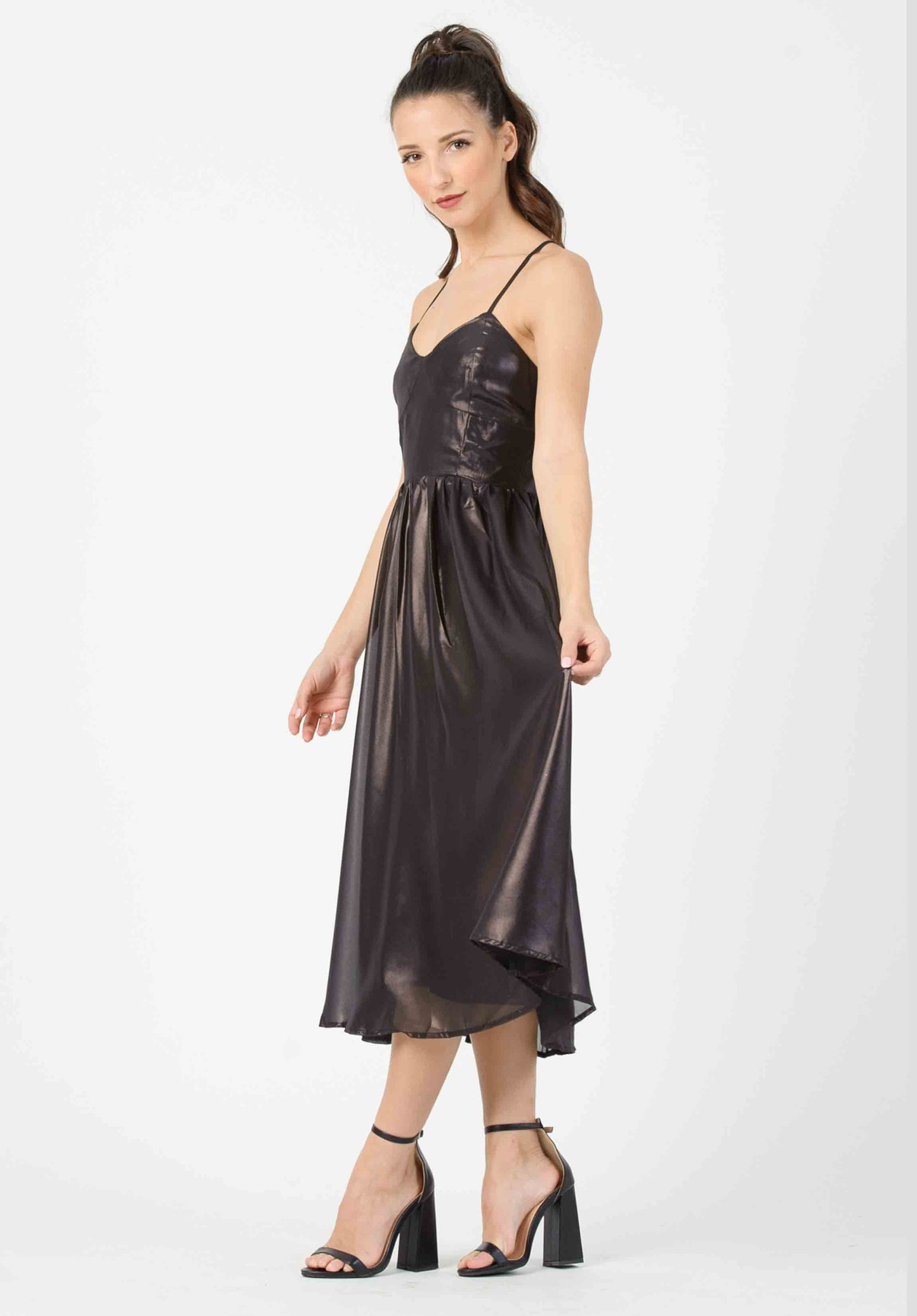TABI METALLIC STRAPPY DRESS