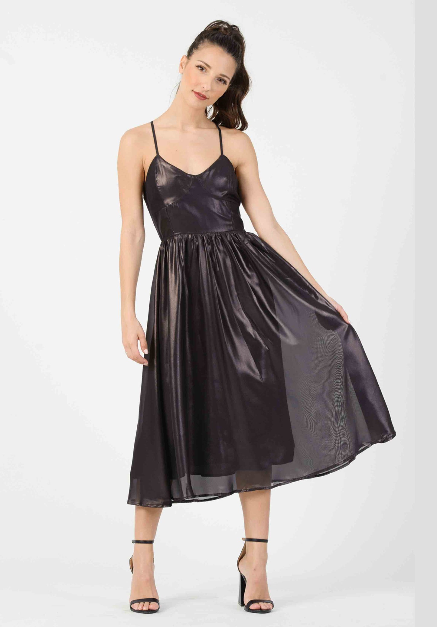 TABI METALLIC STRAPPY DRESS