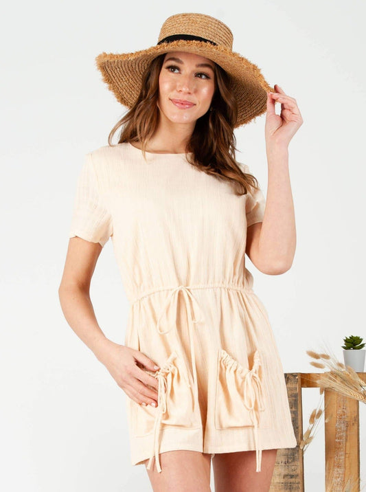 IVY SOFT POCKET ROMPER-PEACHY