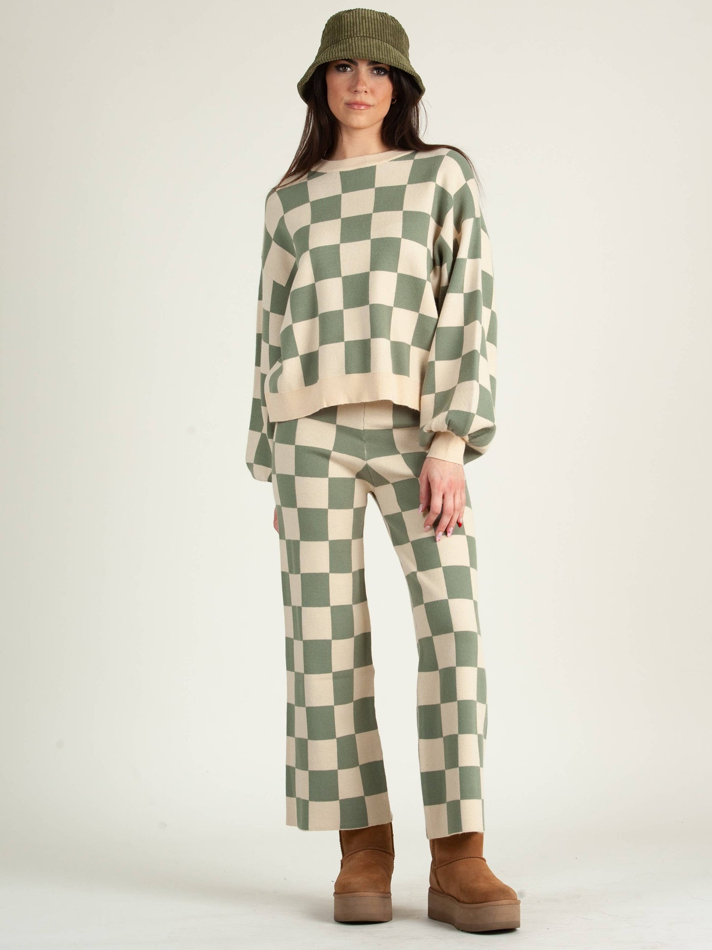 CHECKERED SWEATER SET