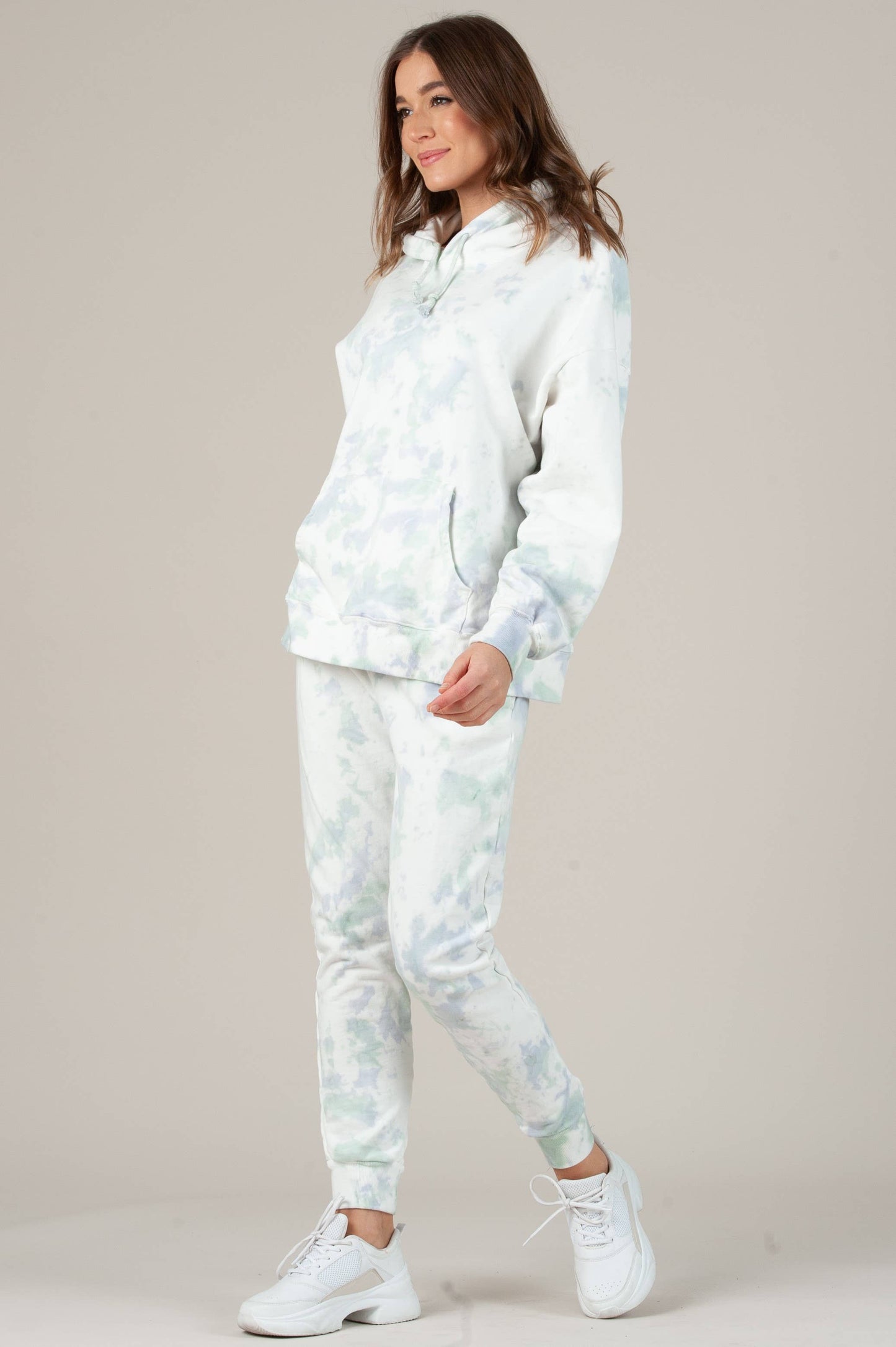 TALLY HOODIE-BLUE GREEN TIE DYE