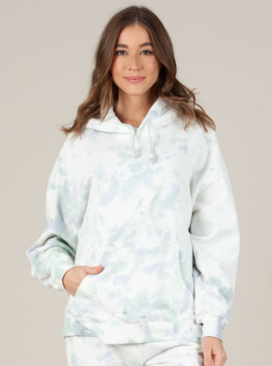 TALLY HOODIE-BLUE GREEN TIE DYE