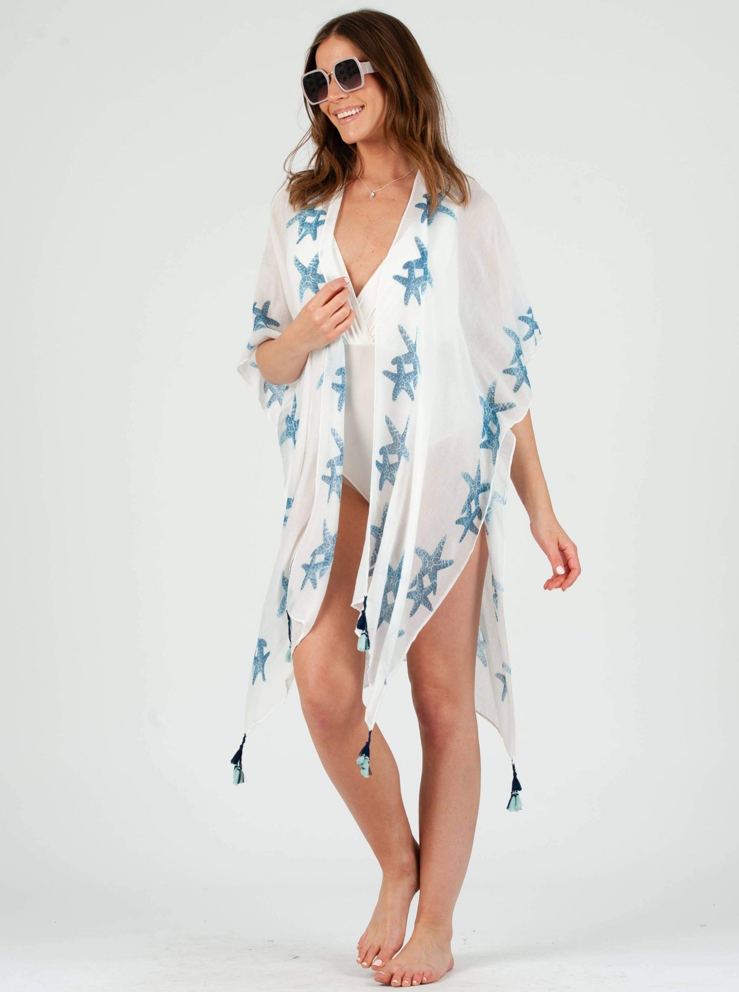 STARFISH PRINTED KIMONO