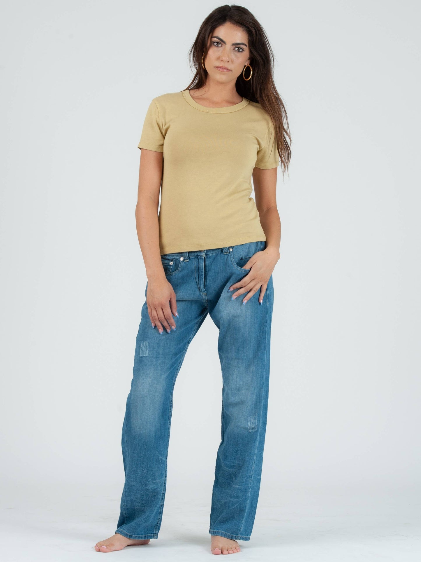 CINDY CLASSIC ROUND NECK TEE-CITRON