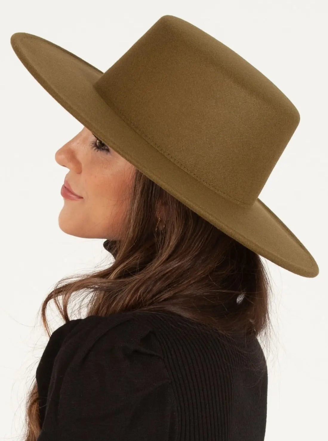 OLIVE BOATER HAT