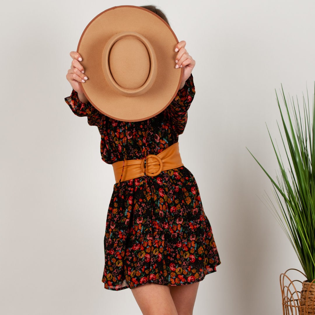 VALERIE VEGAN O RING BELT -CAMEL