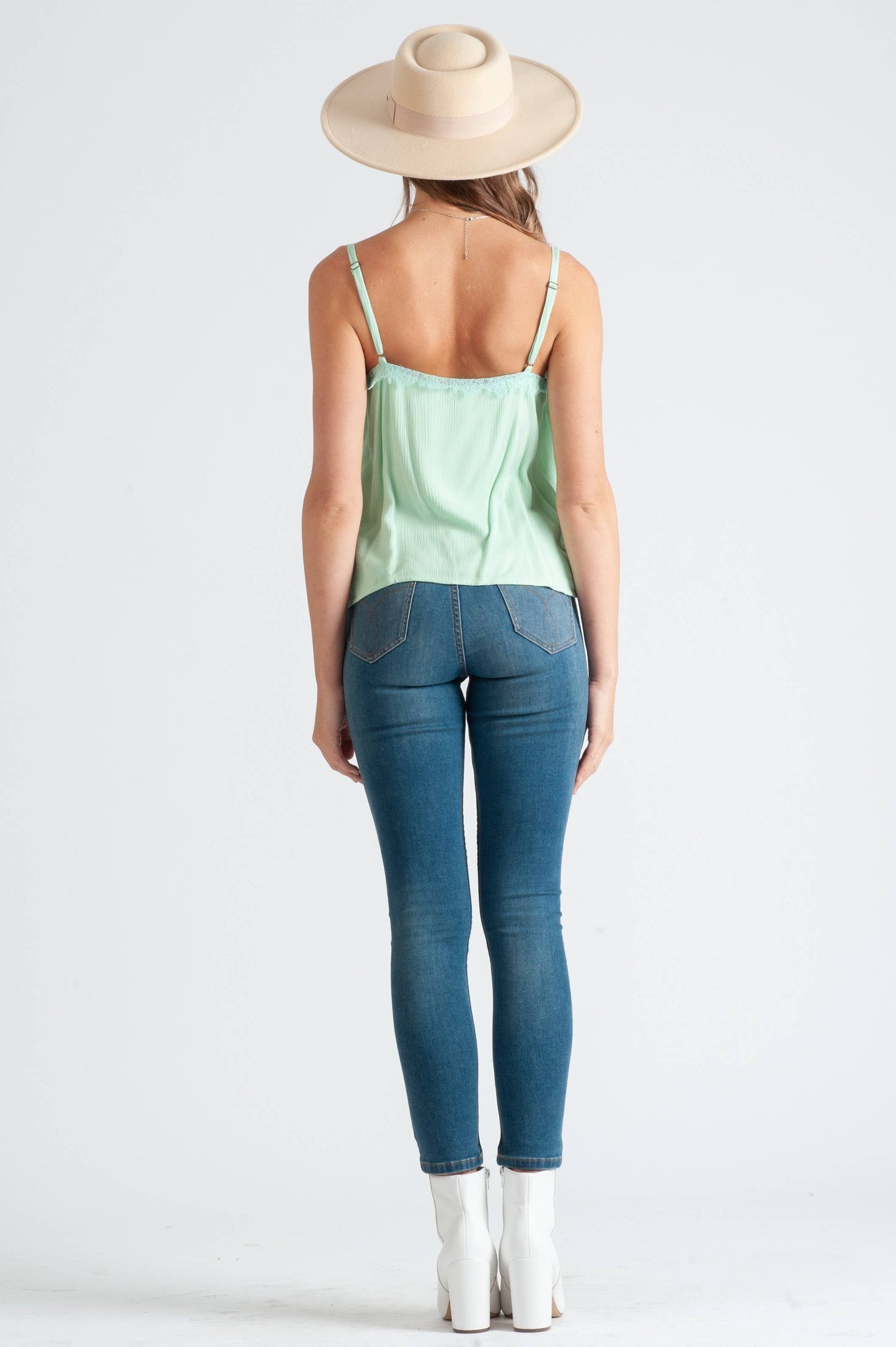 Women's Lace Trim Cami Top