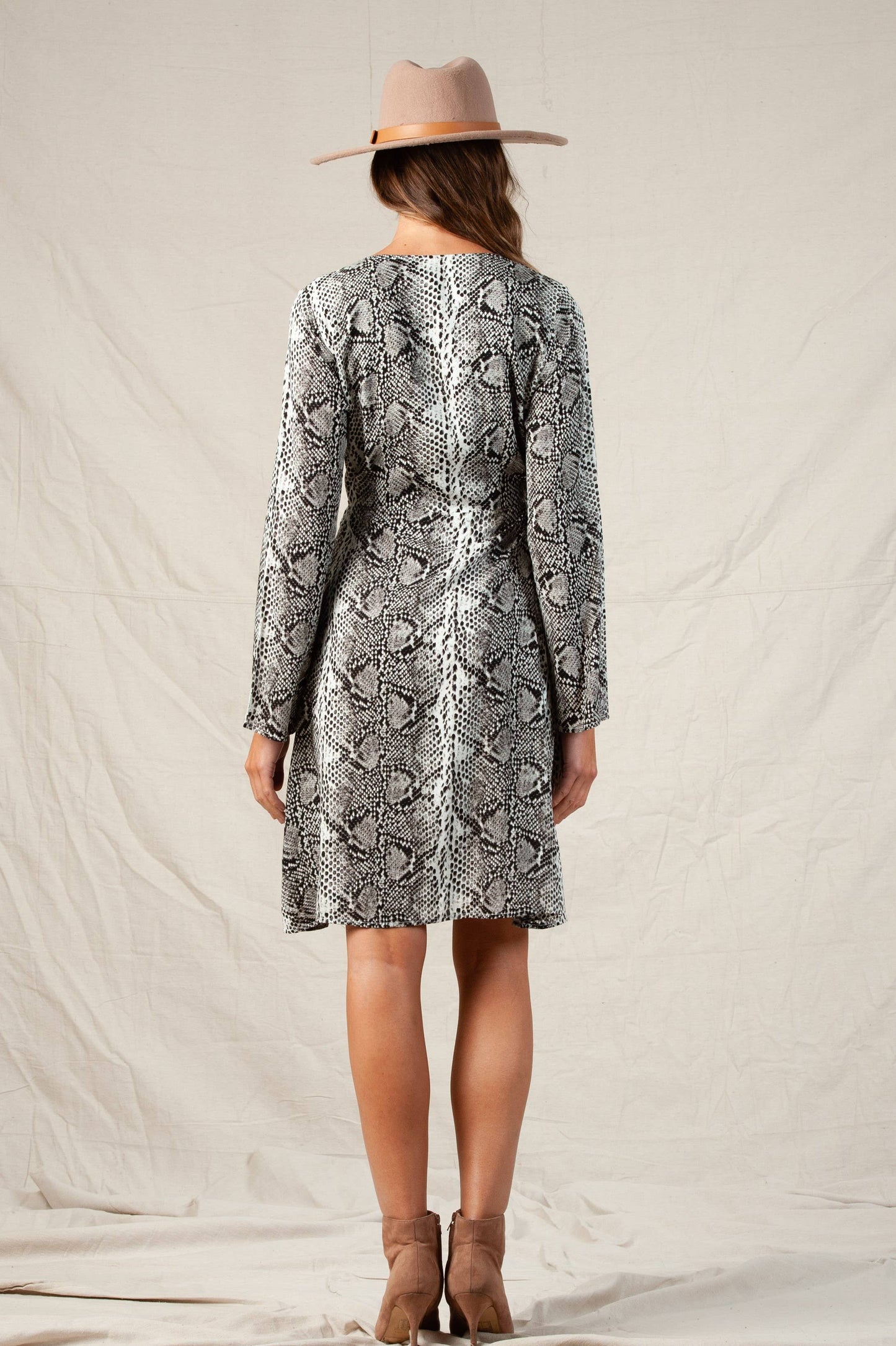 HUMPHRY WRAP DRESS-SNAKE
