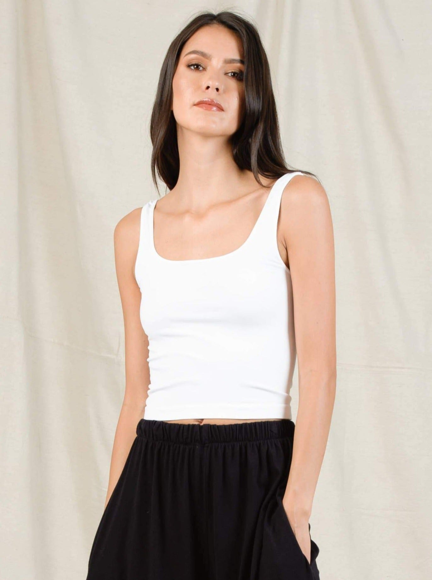 CAMMY SEAMLESS TANK-WHITE