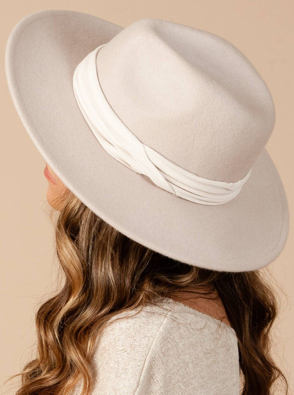 LOVELY WOOL FEDORA-PEARL