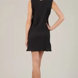 SHELBY DOLPHIN HEM TANK DRESS-CHARCOAL