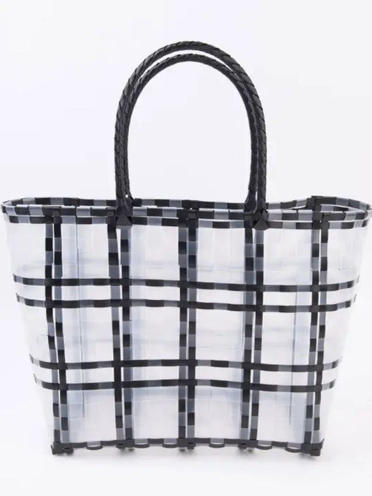 HAMPTONS BASKET BEACH TOTE-BLACK