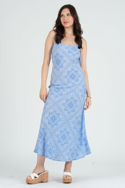 Women's Western Bandana Print Midi Slip Dress