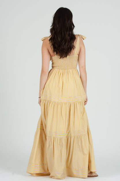 Women's Striped Maxi Tier Dress