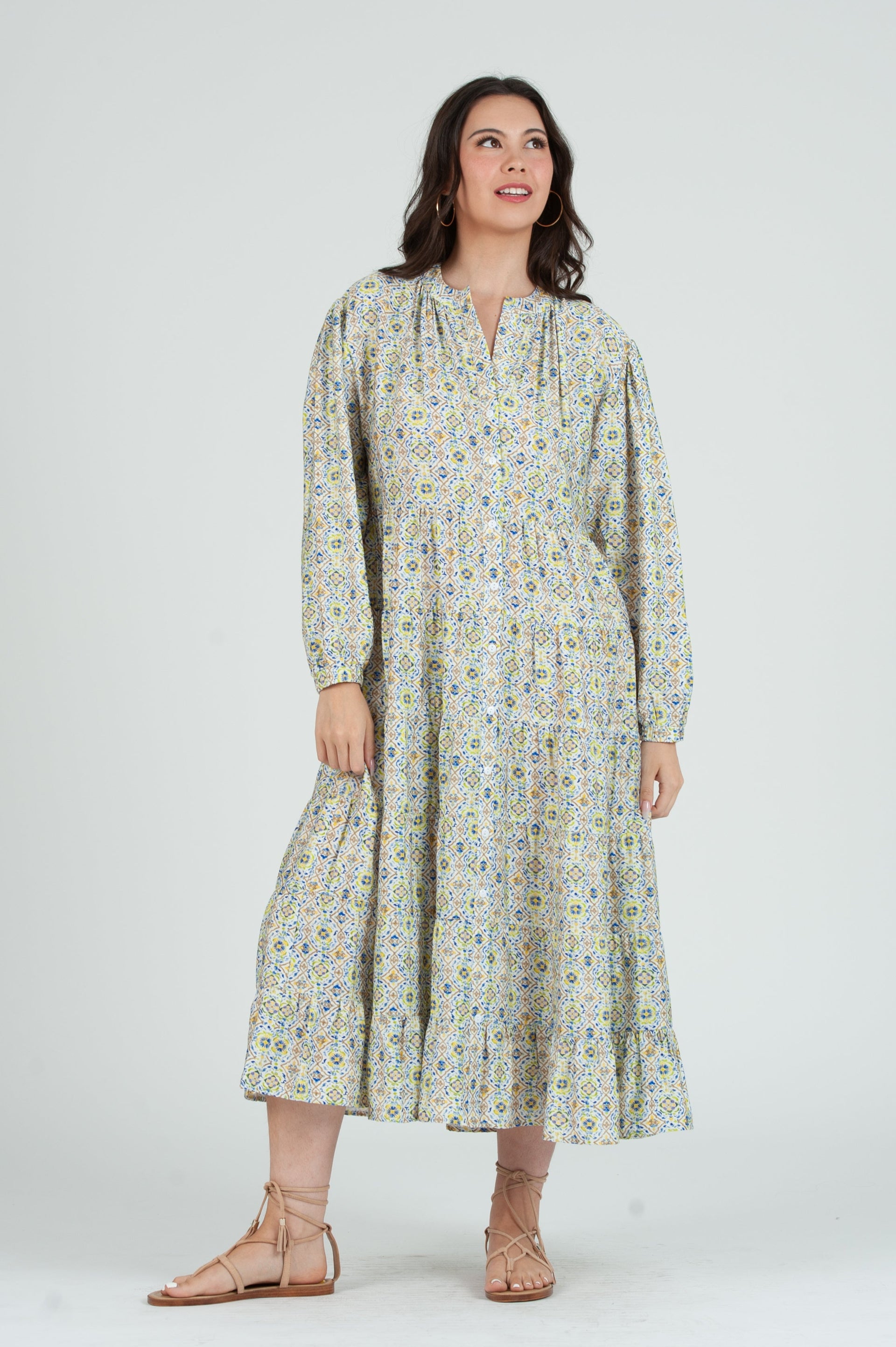 batik print maxi dress Women's Paisley Print Maxi Dress (Copy) M / pink